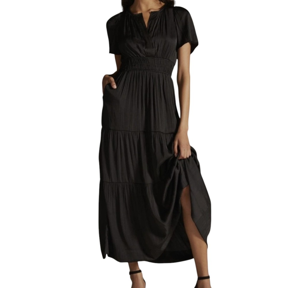 Anthropologie Somerset Black Maxi Dress